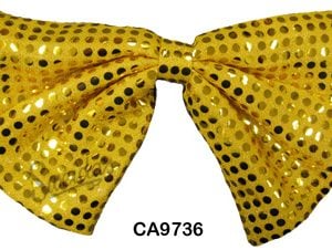 Oversized Gold Sequin Bow Tie